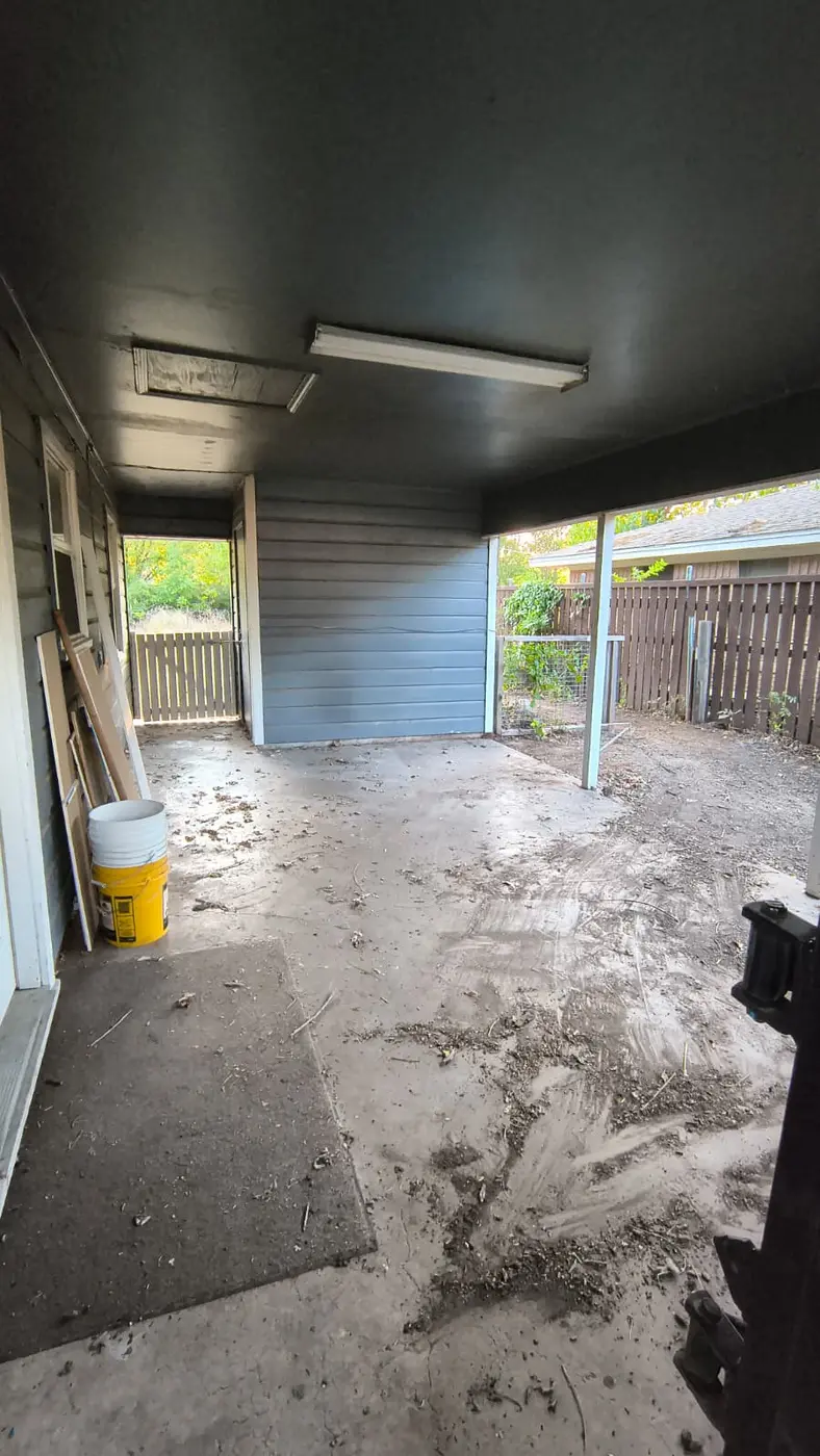 Cleared covered driveway after junk removal in Denton